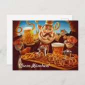 Comic Motiv zur Wiesn in München ポストカード (正面/裏面)
