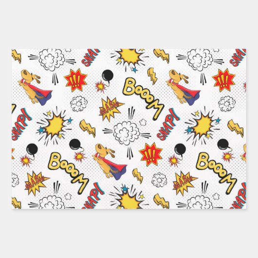 Comic Pattern ラッピングペーパーシート (正面)