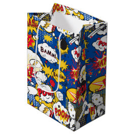 Comic Pattern Gift Bag ミディアムペーパーバッグ