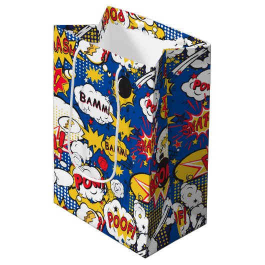 Comic Pattern Gift Bag ミディアムペーパーバッグ (正面アングル)