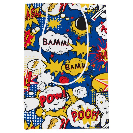 Comic Pattern Gift Bag ミディアムペーパーバッグ (正面)
