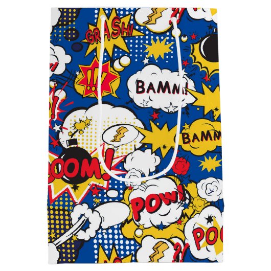 Comic Pattern Gift Bag ミディアムペーパーバッグ (裏面)