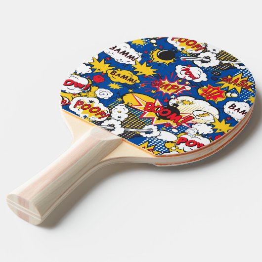 Comic Pattern Ping Pong Paddle 卓球ラケット (正面アングル)