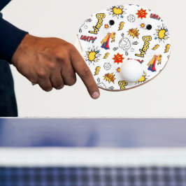 Comic Pattern Ping Pong Paddle 卓球ラケット