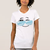 Comic Shades Smirk Emoticon Tシャツ (正面)
