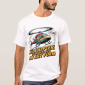 Comic-Style Helicopter Pilot Art – “Look Mom" Tシャツ (正面)