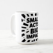 Comic-Style Motivational Illustration – "SMALL ACT コーヒーマグカップ (正面左)