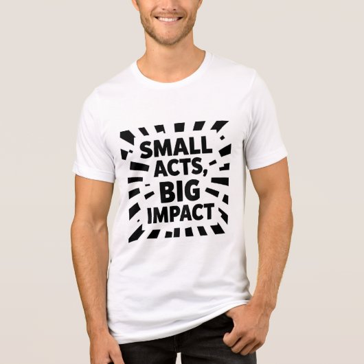 Comic-Style Motivational Illustration – "SMALL ACT トライブレンドTシャツ (正面)