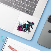 Comic Style Motocross Rider Mud Splash シール (ノートパソコンとiPhone)