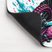 Comic Style Motocross Rider Mud Splash マウスパッド (コーナー)