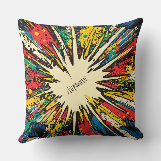Comic Style Pop Art Explosion (2) クッション (裏面)