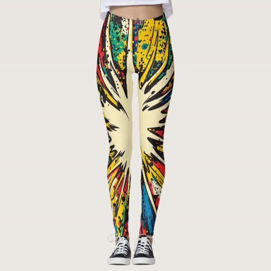 Comic Style Pop Art Explosion (2) レギンス (正面)