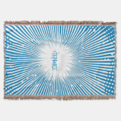 Comic Style Pop Art Explosion - Blue and White スローブランケット (正面)