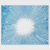 Comic Style Pop Art Explosion - Blue and White ラッピングペーパー (フラット)