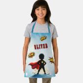 Comic Style Superhero Boy's Name  エプロン (インサイチュ)