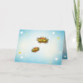 Comic Style Superhero Boy's Name Birthday カード (裏面)