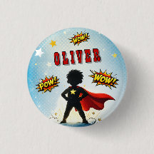 Comic Style Superhero Boy's Name Birthday Party