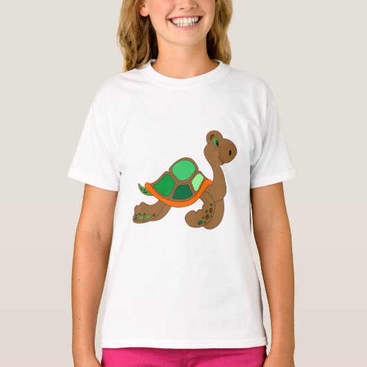 comic turtle green brown tシャツ (正面)