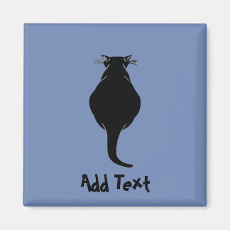 Comical Black Cat, add text マグネット