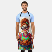 Comical Lady Cooks エプロン (着用した状態)