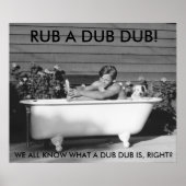 Comical Poster of Boy Bathing With His Dog ポスター (正面)