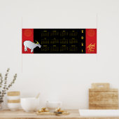Comics Chinese Ox Year 2021 Calendar 36x12 Poster ポスター (キッチン)