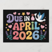 Coming April 2026 Due in New Baby Mommy Pregnancy  招待状 (正面)