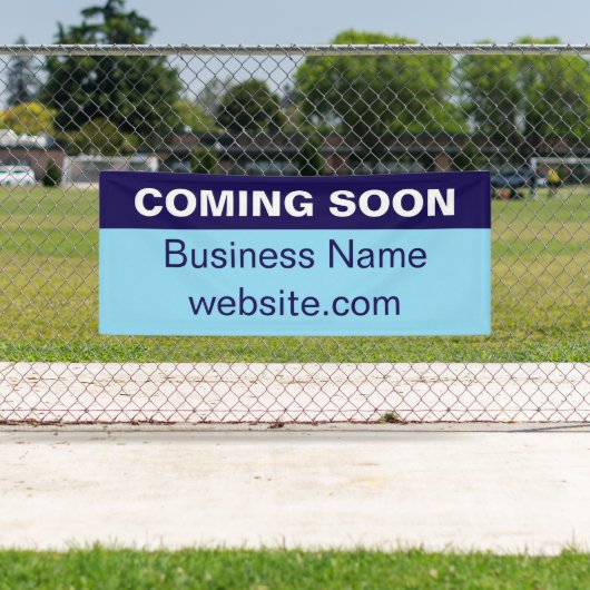 Coming Soon Light and Dark Blue White New Business 横断幕 (インサイチュ)