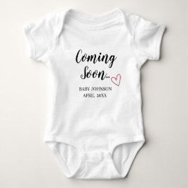 Coming Soon New Baby Announcement Baby Bodysuit ベビーボディスーツ