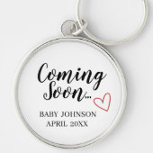 Coming Soon New Baby Announcement Keychain キーホルダー (正面)
