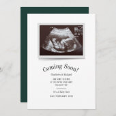 Coming Soon Ultrasound Photo Scan Baby Reveal 案内状 (正面/裏面)