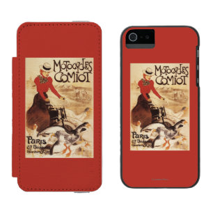 Comiot Motocyclesの女性およびガチョウの広告宣伝ポスター iPhone SE/5/5sウォレットケース