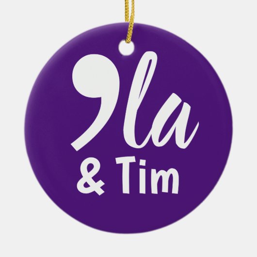 Comma KamalaとTim 2024 セラミックオーナメント (正面)