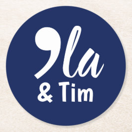 Comma KamalaとTim 2024 ラウンドペーパーコースター