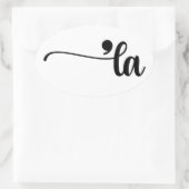 Comma La Kamala Harris句読点La Election 楕円形シール (バッグ)