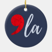 Comma La Kamala Harris 2024社長おもしろい セラミックオーナメント (裏面)