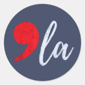 Comma La Kamala Harris 2024社長おもしろい ラウンドシール (正面)