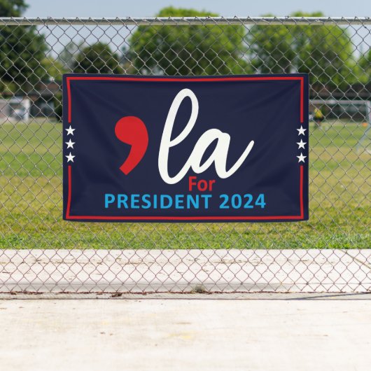 Comma La Kamala Harris 2024 – 大統領のために 横断幕 (インサイチュ)