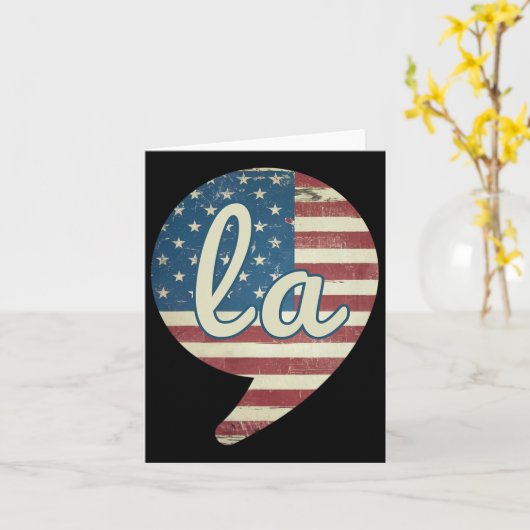 Comma La Kamala Harris American Flag Comma + La カード (黄色い花)