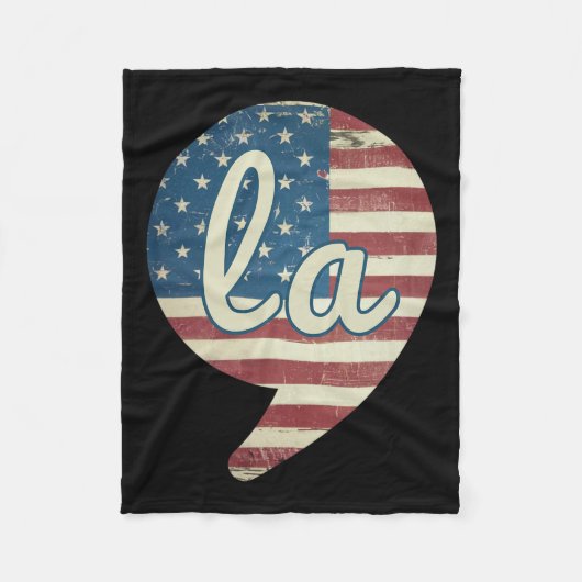 Comma La Kamala Harris American Flag Comma + La フリースブランケット (正面)