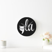 Comma La Kamala Harris - cat mom for Kamala ラウンド壁時計 (ホーム)