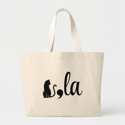Comma La Kamala Harris - cat mom for Kamala ラージトートバッグ (正面)