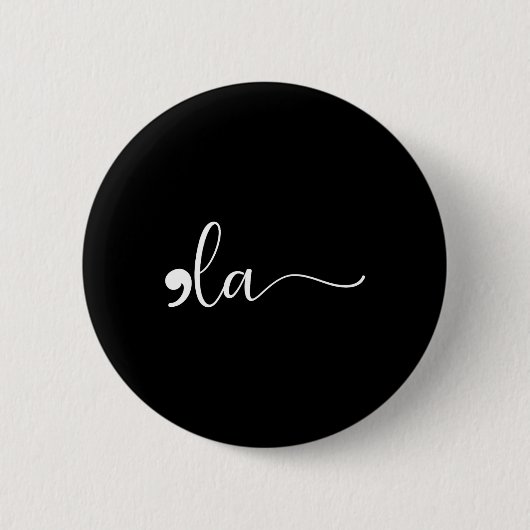 Comma La Kamala Harris Punctuation La Election Vot 缶バッジ (正面)