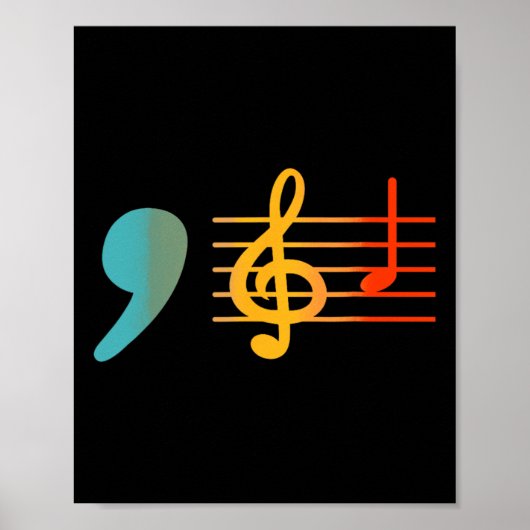 Comma La Music Notes Kamala Harris Music先生E ポスター (正面)
