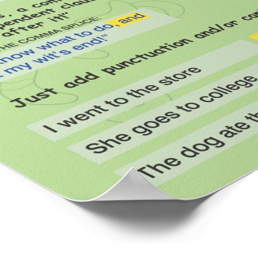 Comma Splices and Run-Ons ポスター (角)