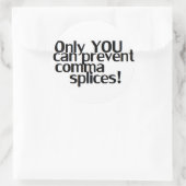 'Comma Splices' Whteステッカー ラウンドシール (バッグ)