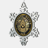 Command Sergeant Major CSM スノーフレークピューターオーナメント (右)