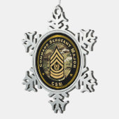 Command Sergeant Major CSM スノーフレークピューターオーナメント (右)