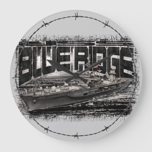 Command ship Blue Ridgeアクリル壁時計 ラージ壁時計 (正面)