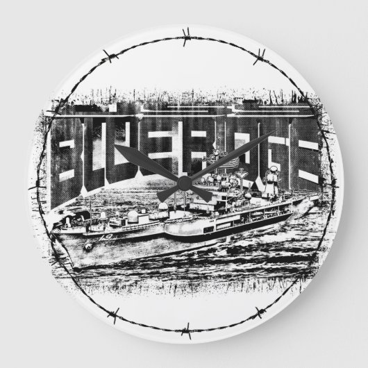 Command ship Blue Ridgeアクリル壁時計 ラージ壁時計 (正面)
